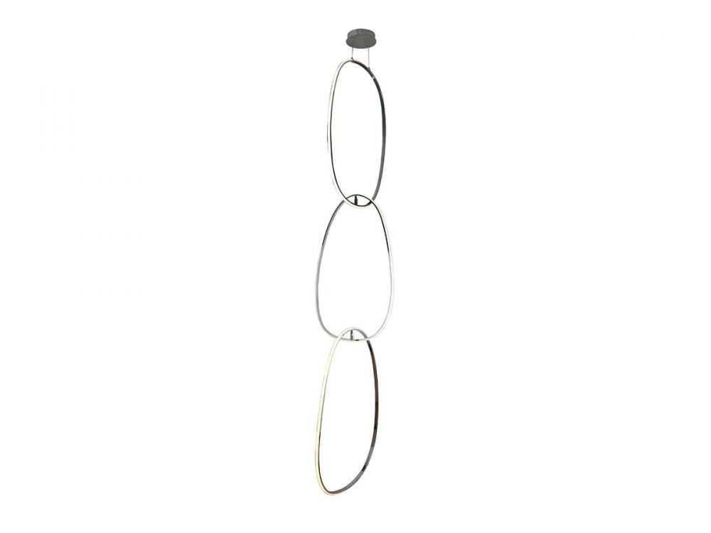 Circa 26" LED 3-Ring  Pendant in Chrome