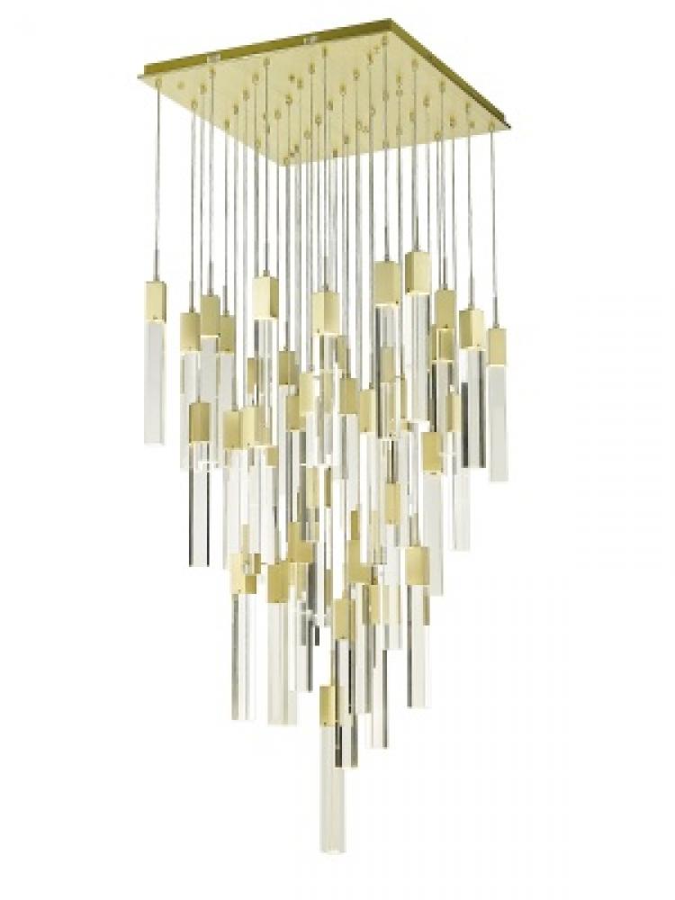 The Original Glacier Collection 41 Light Multi Pendant in Brushed Brass with Clear Crystal