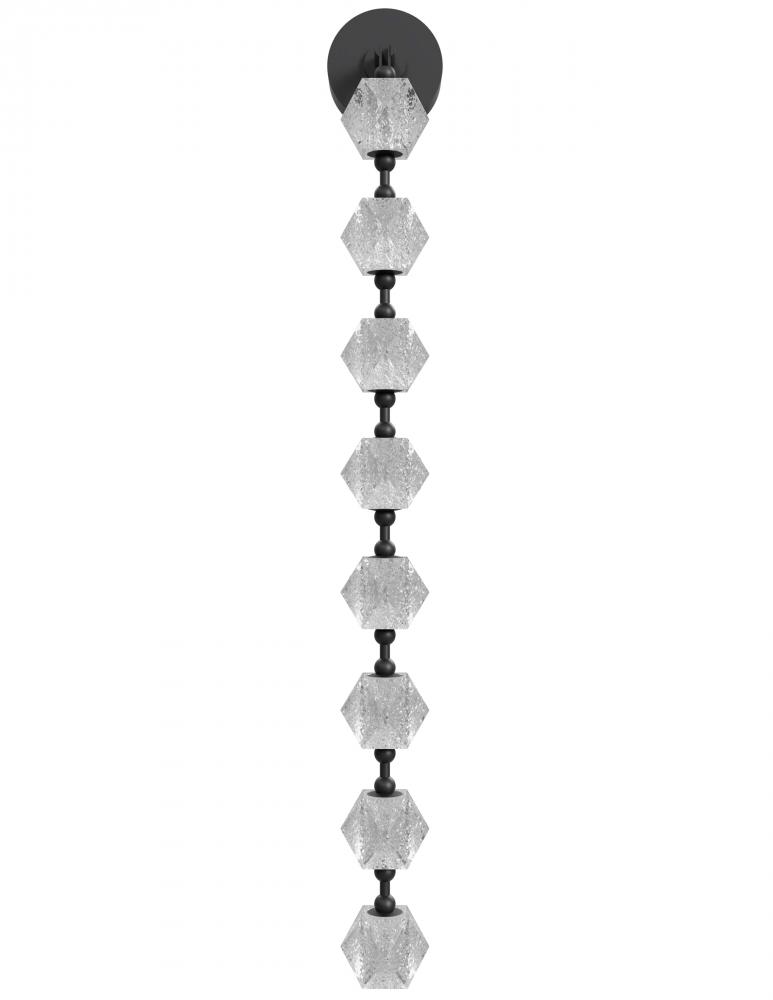 Beluga 56" Wall Sconce in Black with Faceted Acrylic Spheres