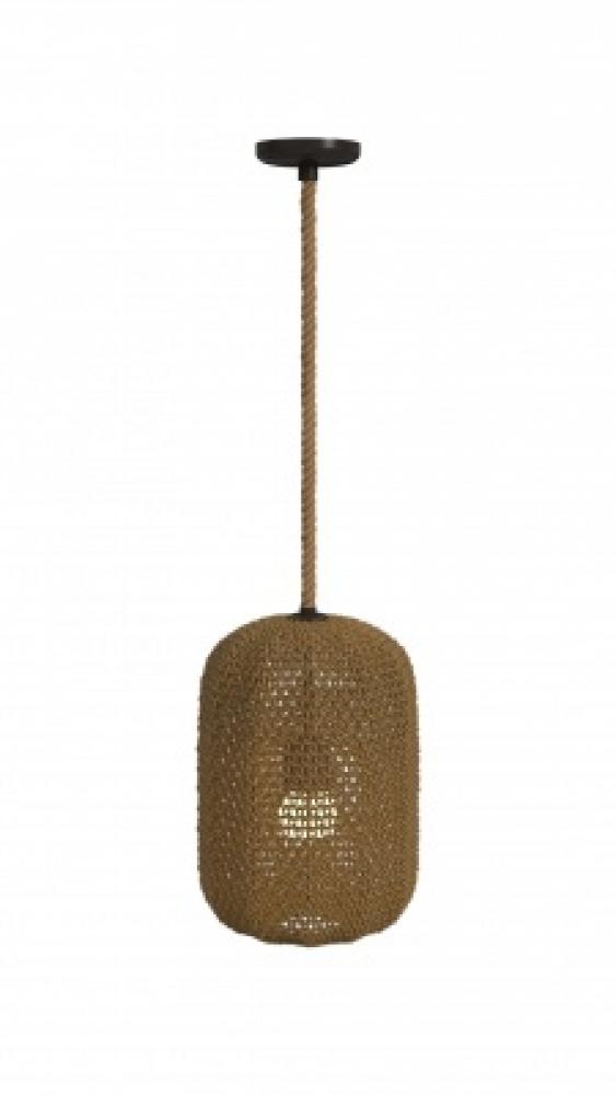 Malibu 16" Oval Natural Hemp Rope Pendant