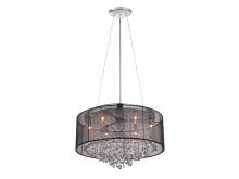 Avenue Lighting HF1505-BLK - Beverly Dr. 24" Round Chandelier with Black Silk String Shade