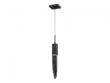 Avenue Lighting HF1901-1-AP-DBZ - Aspen Collection Single Pendat in Dark Bronze with Bubbled Crystal