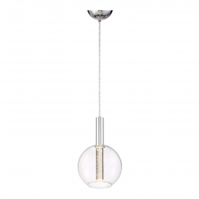 ZEEV Lighting MP40029-LED-CH - Empire 7" Seeded Acrylic LED Globe Mini-Pendant in Chrome