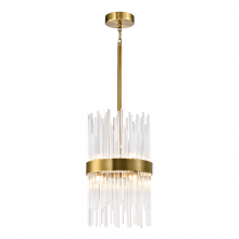 ZEEV Lighting P30105-8-P-AGB - Citadel 10" 8-Light, Glass Stem Drum Mini-Pendant in Aged Brass