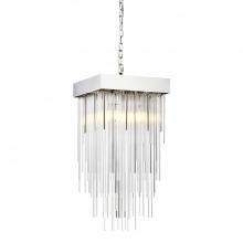 ZEEV Lighting P30108-4-PN - Waterfall 12" 4-Light, Square Glass Pendant in Polished Nickel