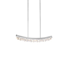 ZEEV Lighting PL11611-LED-32-PN - Arcus LED 32" Sleek Curved Crystal Linear in Polished Nickel