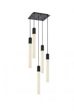 Elegant 2066D16BK - Weston 5 lights pendant in black