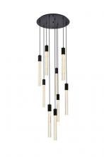 Elegant 2067D24BK - Weston 9 lights pendant in black
