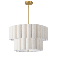 Dainolite PCA-224P-AGB-FX - 4LT AGB 2 Tier Pendant w/ FX Scallop Shades